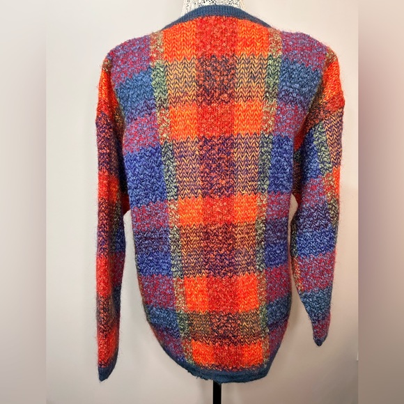 Vintage Allison H mohair plaid oversized sweater cardigan - Picture 4 of 12